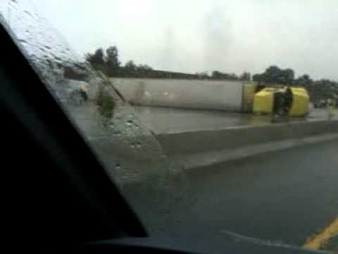 Overturned big rig crash on my way to work.