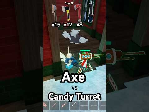 OMG! Axe VS Candy Turret 🪓#99nightsintheforest #99nights #roblox