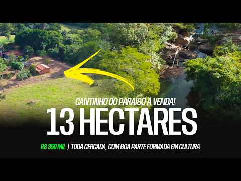 Cantinho do Paraíso à venda! 13 hectares de área utilizável, toda cercada, R$ 350 MIL