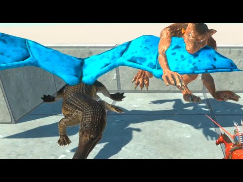 Giant Werewolf & Flying Machimosaurus Rex vs RANDOM UNITS - Animal Revolt Battle Simulator
