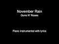 November Rain - Guns N’ Roses (Piano KARAOKE)