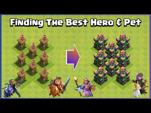 Every Level Heroes & Pets VS Every Level Archer Tower Formation | Clash of Clans