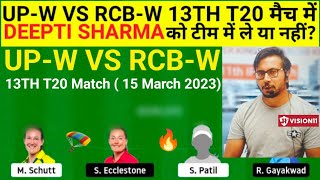 UP-W vs RCB-W Dream11 Team II UP-W vs RCB-W Dream11 Team Prediction I WPL I rcb-w vs up-w dream11