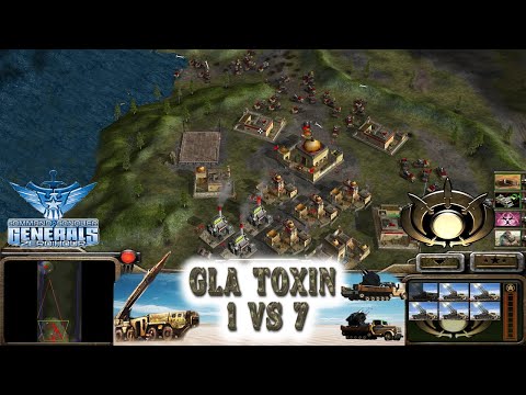 Gla Toxin 1 vs 7 Usa Air Force - Command & Conquer Generals Zero Hour (Shkai Ridgeline) 10K GOLD