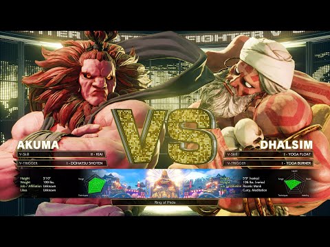 Akuma vs Dhalsim | Level 8 CPU | Street Fighter V