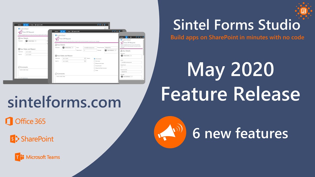 Sintel Forms May 2020 Feature Release