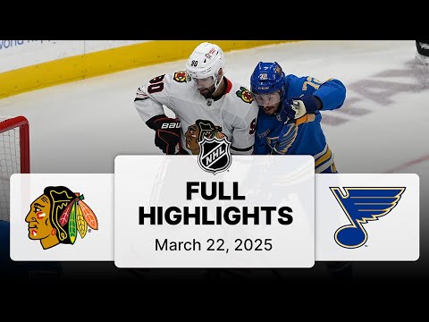NHL Highlights | Blackhawks vs. Blues | March 22, 2025