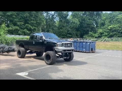 FLIGHT FAB Ladder Bar Install On 1999 F-350 With 8 Inch Lift! (BURNOUT INSIDE)
