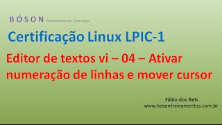 Editor de Textos Vi  04 - Ativar numeração de linhas e mover cursor - Linux