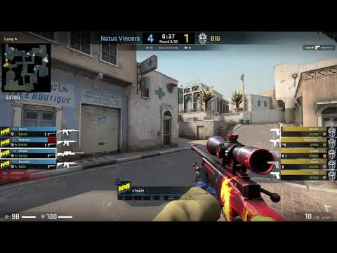 CS:GO POV Demo Na'Vi S1mple (54/23) vs BIG (de_dust2)
