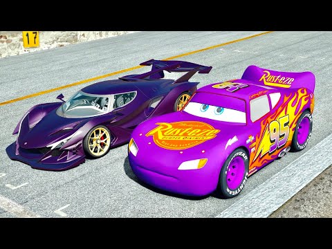 Lightning McQueen Violet Edition vs Apollo Intensa Emozione at Top Gear Track