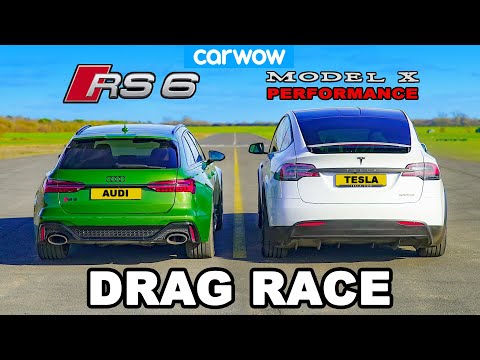 Audi RS6 v Tesla Model X: DRAG RACE