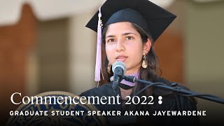UCLA Arts Commencement 2022: Graduate Student Speaker Akana Jayewardene