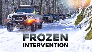 Snow Storm Off-Road Recovery - 8 Rigs Overlanding in The Snow