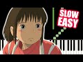 One Summer's Day - Spirited Away - SLOW EASY Piano Tutorial(Synthesia) by TAM