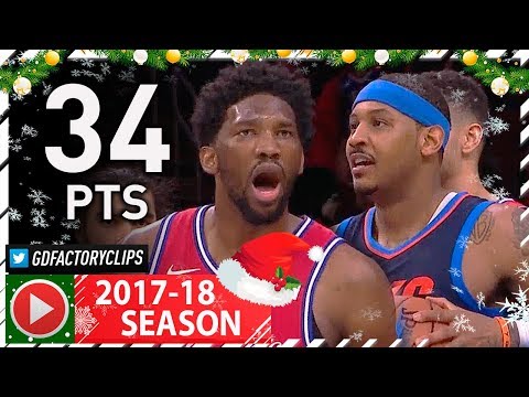 Joel Embiid Full Highlights vs Thunder (2017.12.15) - 34 Pts, 8 Reb, 48 MINUTES!
