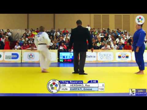 Judo 2013 World Championships Miami Cadets: Hershko (ISR) - Karpati (HUN) [+70kg]