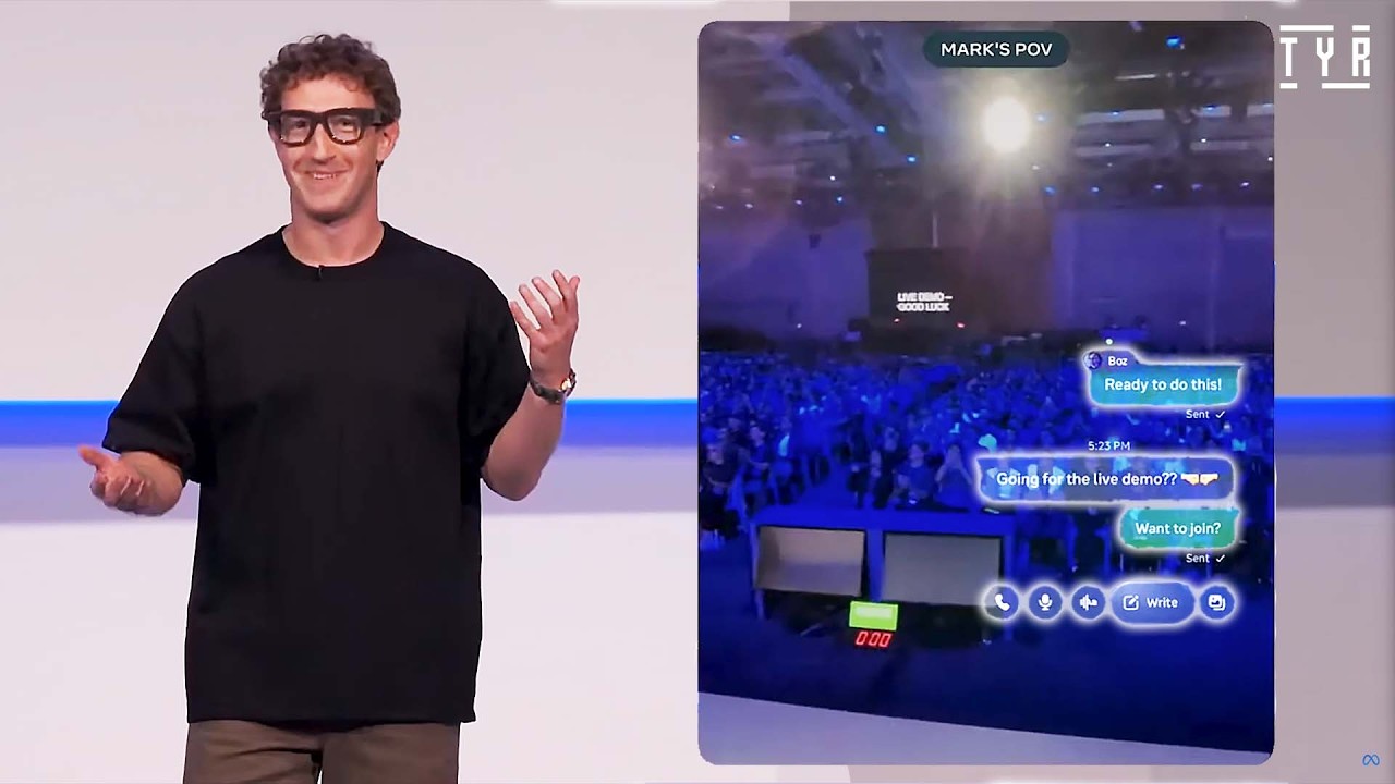 Meta Ray-Ban Display glasses live on-stage demonstration at Meta Connect 2025