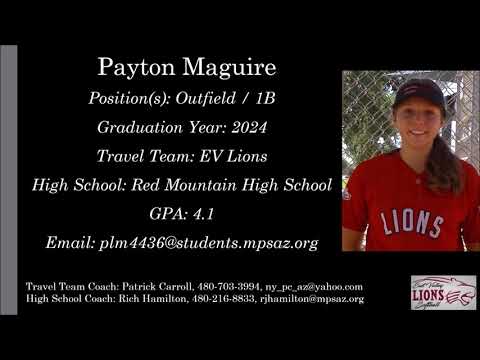 Payton Maguire Softball Skills Video - 2024 Outfield 1B