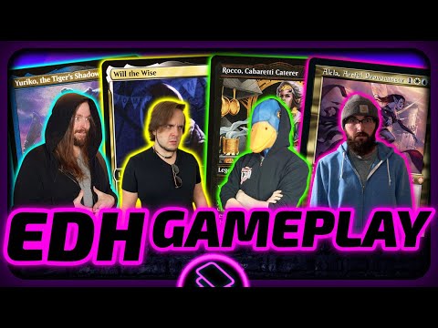 Yuriko vs Will & Lucas vs Rocco vs Alela [EDH/Commander, Magic The Gathering Gameplay 2022]