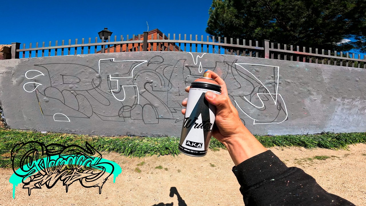 Chill GRAFFITI Piece  + Leftover Spray Paint + YELLOW Outlines = ❓❓ RESAKS