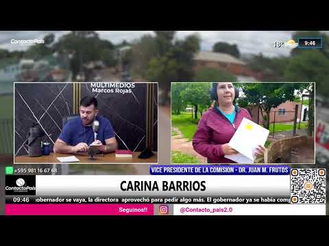 Carina Barrios - Vice presidenta de la comision en Juan Manuel Frutos