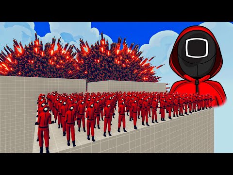 100x SQUID GAME GUARD + 1x GIANT vs 1x EVERY GOD   Totally Accurate Battle Simulator TABS