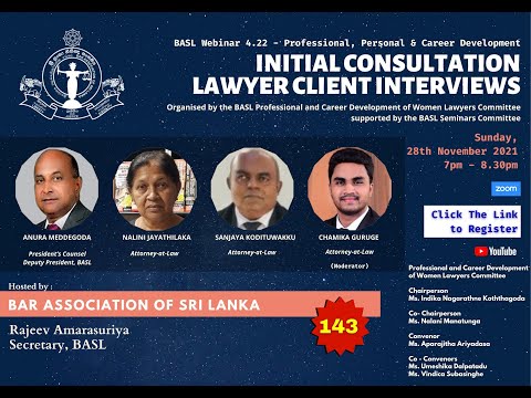 143rd BASL (Series 4) - The Initial Consultation - the Lawyer Client Interviews