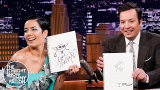 Halsey Sketches Baby Yoda in a Portrait-Drawing Contest | The Tonight Show Starring Jimmy Fallon