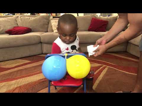 POTTY TRAINING: Carson Learning to Butt Wipe with Balloons!!!