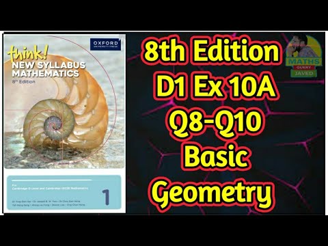 Q8-Q10  || Ex-10A || D1-8th edition || Basic Geometry || In Urdu/Hindi