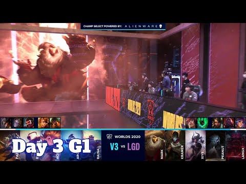 V3 vs LGD | Day 3 Play-Ins S10 LoL Worlds 2020 | LGD Gaming vs V3 Esports Full Game