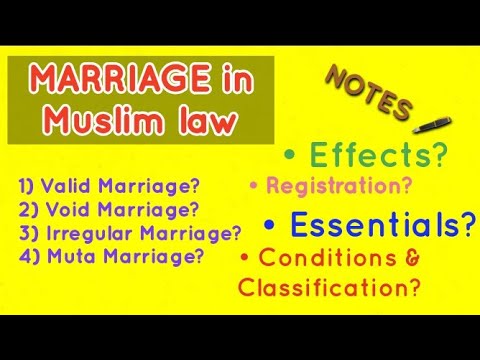 Marriage under Muslim law | marriage under Muslim law lecture.