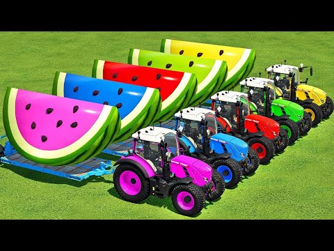 LOAD & TRANSPORT GIANT WATERMELON WITH FIAT TRACTORS - Farming Simulator 22