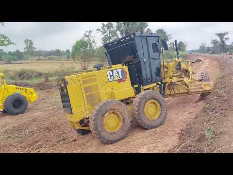 ขอวิ่งตาม รถเกรดใหม่ CAT 140K  สายปาด จัดให้ งานขยายถนน MOTOR GRADER