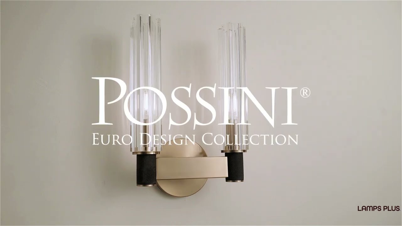 Video 1 Watch A Video About the Possini Euro Augustine Warm Brass 2 Light Wall Sconce