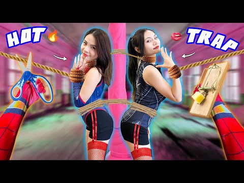 These SPIDER-GIRL are trapped by EVIL SPIDER-MAN👿(Romantic Adventures of Spider-Man Parkour Chase)