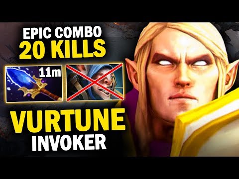 INSANE INVOKER DESTROYED MEEPO MID BY VURTUNE | EPIC COMBO CATACLYSM 20 KILLS GAME - DOTA 2 INVOKER