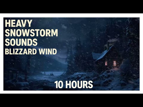 💨10 Hours of Heavy Snowstorm Sounds – Blizzard Wind for Deep Sleep (Dark Screen Ambience)