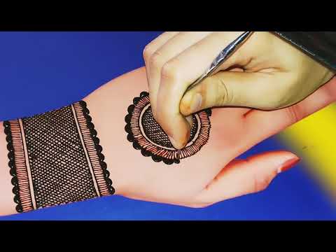 Simple Gol Tikki Mehndi Designs for hands/Easy Arabic mehendi design~Beginners Mehndi for back hands