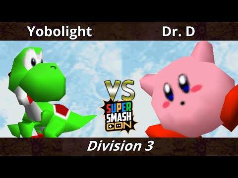 SSC 2022 Division 3 - Yobolight (Yoshi) Vs. Dr. D (Kirby) SSB64 Smash Bros Tournament