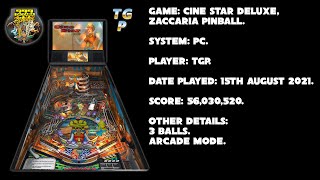 Cine Star Deluxe - Zaccaria Pinball - Arcade mode, 3 balls - 56,030,520 points.