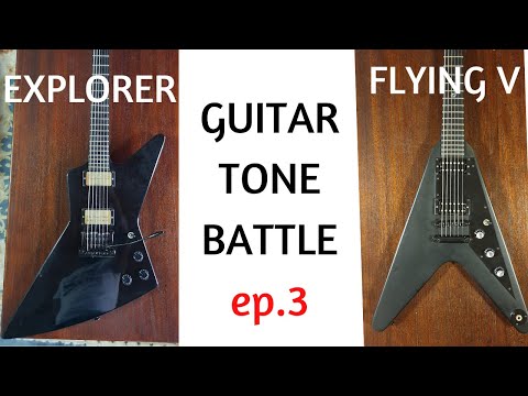 Riff Wars Ep.3 Gibson Gothic Flying V vs Gibson Explorer  Guitar tone comparison battle 2020 review