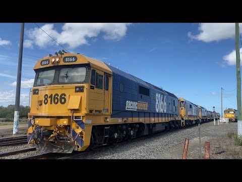 Down 7731V Pacific National grain with triple 81’s 8166 8183 8171 departing Gheringhap 22/12/2023