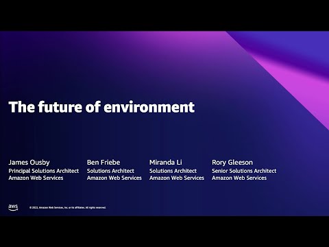 AWS Summit ANZ 2022- Studio Show | Live demos: The future of sustainability and environment  (SS04)