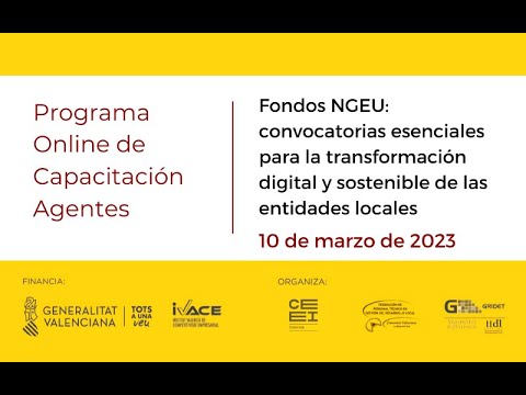 PCA Fondos Next Generation: convocatorias esenciales para la transformacin digital y sostenible de las entidades locales[;;;][;;;]