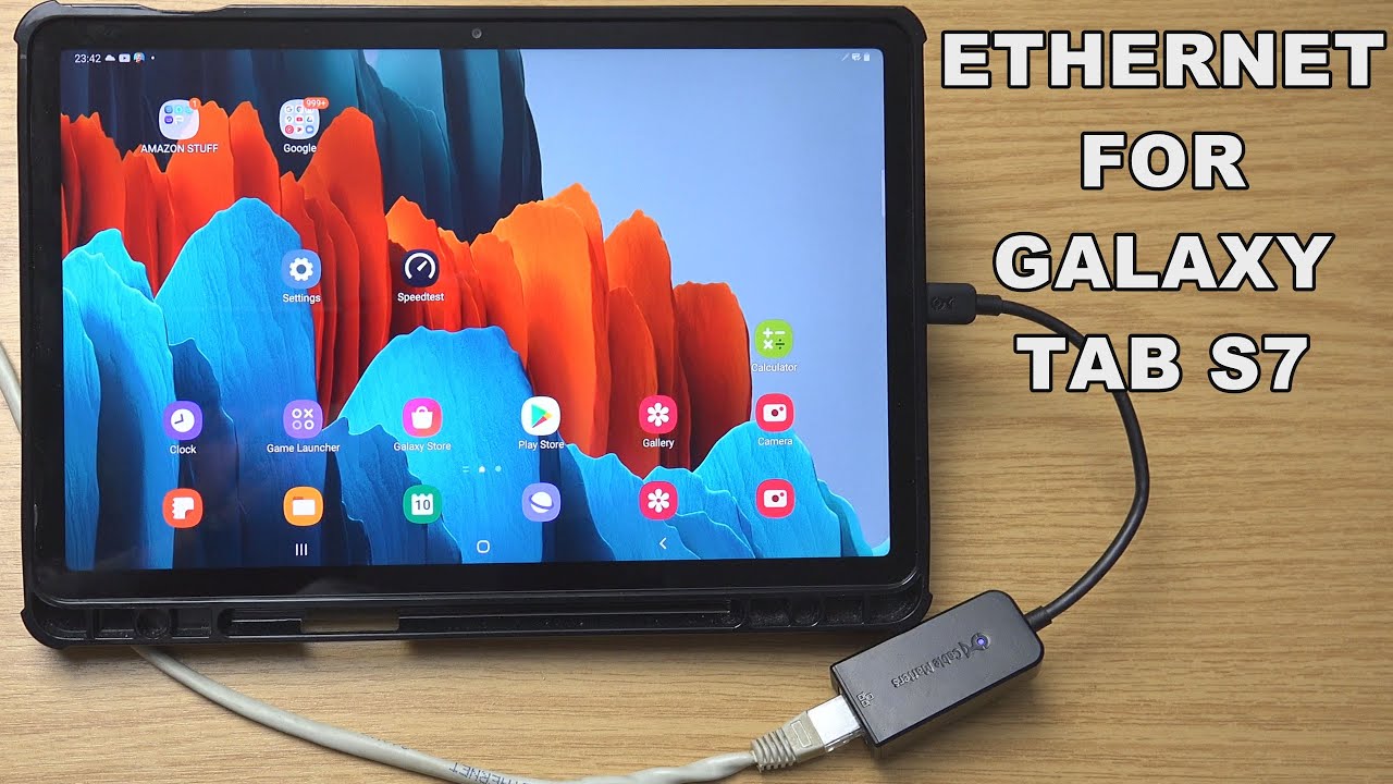 How To Connect A Wired Internet Cable To A Samsung Galaxy Tab S7 & Tab S7+ - USB C Ethernet Adapter