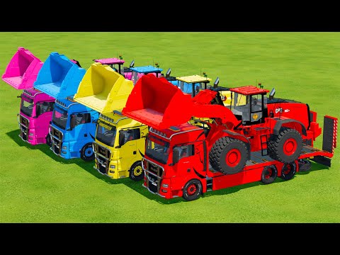 LOAD & TRANSPORT CAT FRONT LOADER WITH MAN TRUCKS - Farming Simulator 22