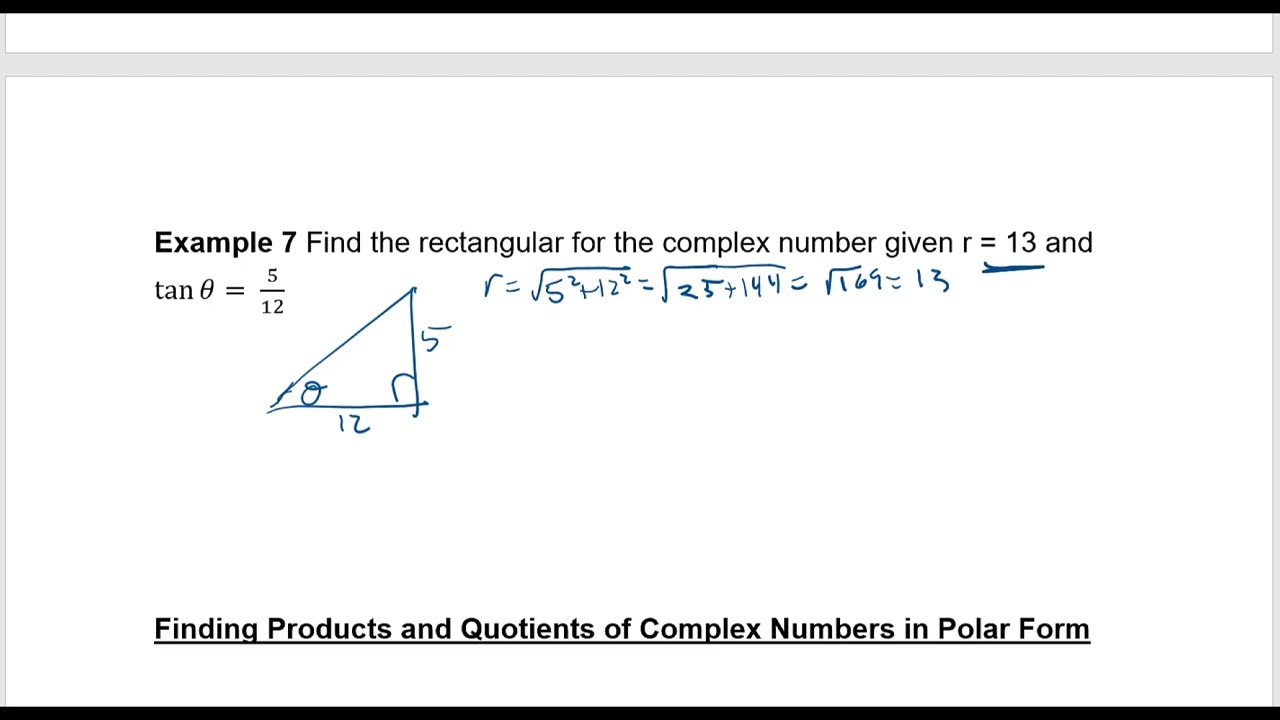 Converting a Complex Number from Polar to Rectangular Form