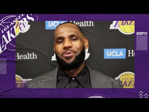 湖人隊對小牛隊的勝利，以及喝酒對他的罰球有什麼影響？ (LeBron James on Lakers win vs. Mavericks and how drinking wine affects his free throws | NBA on ESPN)